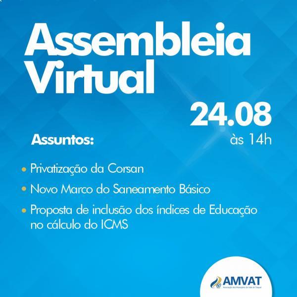 Amvat realiza assembleia virtual nesta terça-feira