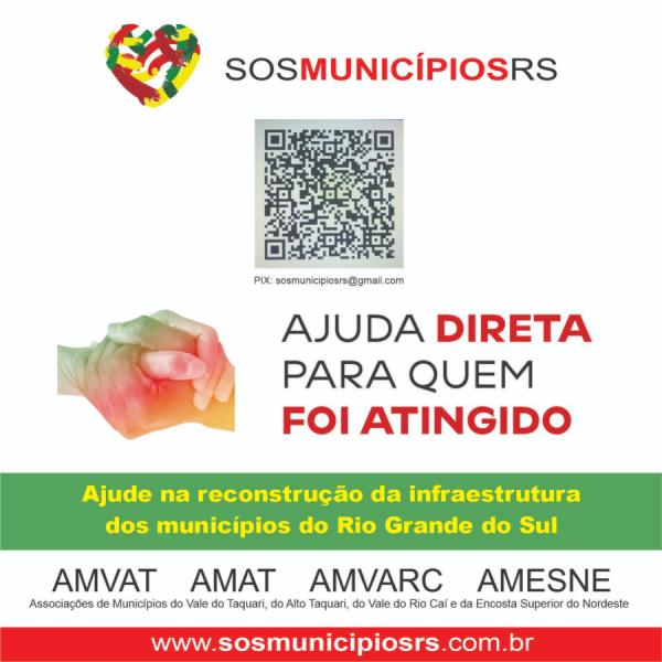 Associações criam PIX para auxiliar municípios atingidos pela enchente