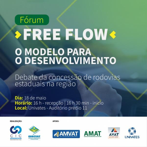 Fórum Free flow ocorre dia 18 e tem apoio da Amvat 