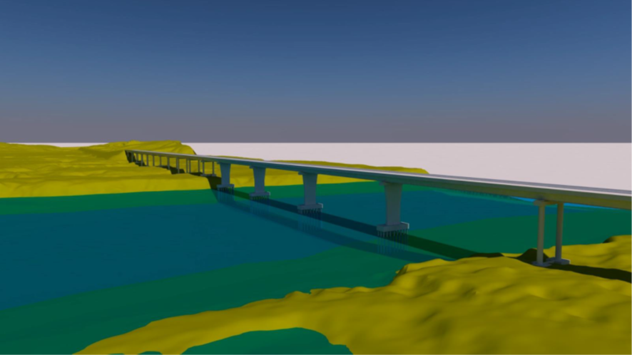 Projeto da nova ponte, que terá 1.260 metros de extensão 